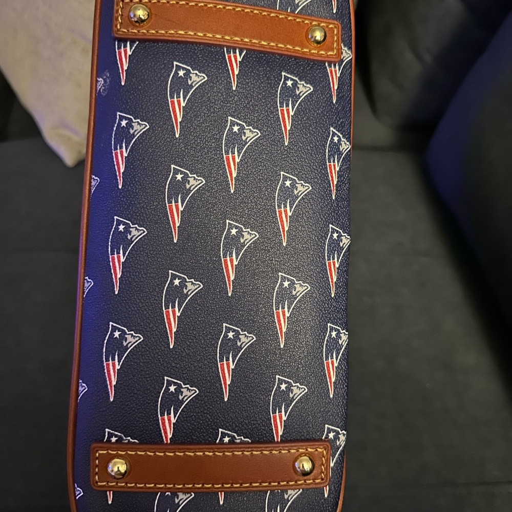 Dooney & Bourke Navy and Brown Satchel - Picture 2 of 6